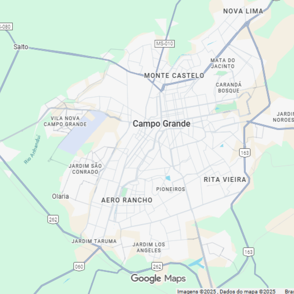 Mapa de atuação da Agência de marketing digital em Campo Grande MS.