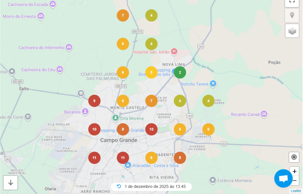 Auditoria de SEO Local em Campo Grande mostrando baixa visibilidade no Google Maps